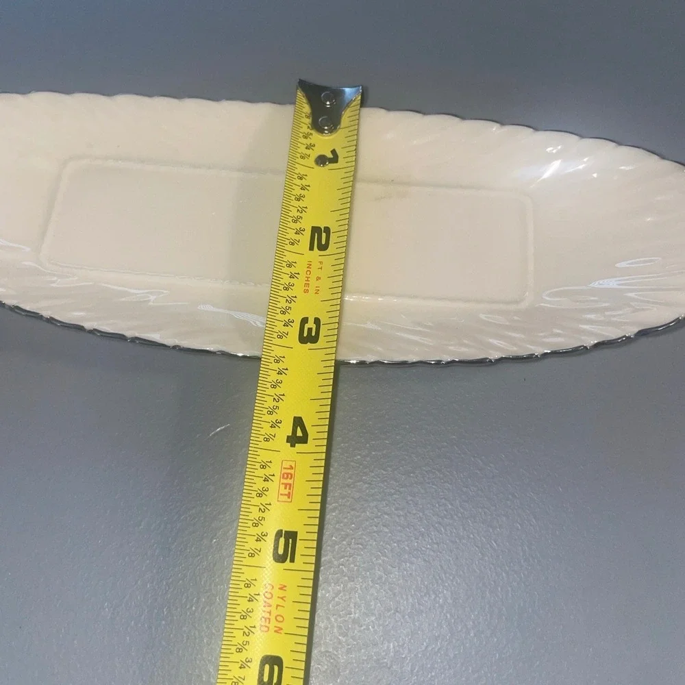 Lenox Ivory Porcelain‎ Rectangular Dish With Embossed Design 12